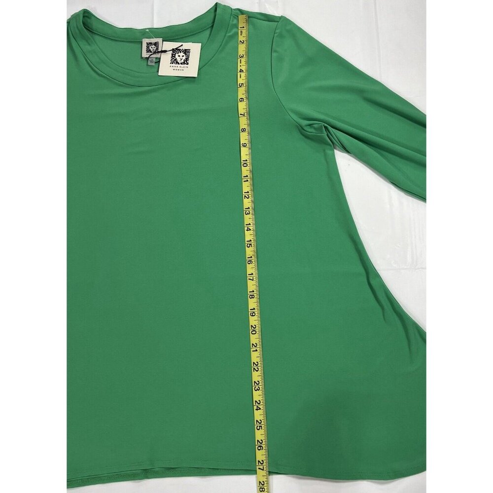 Anne Klein women Top Plus size 1X green stretch 3/4 Sleeves NWT - Picture 9 of 10